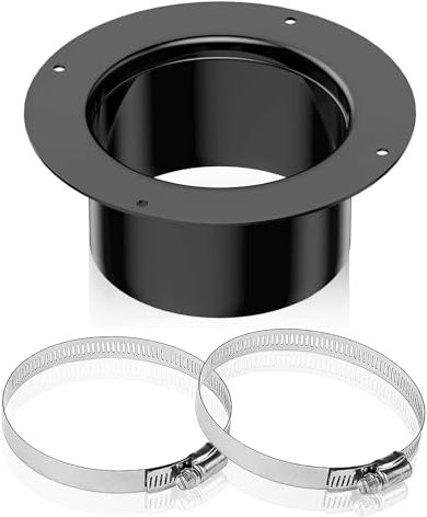 Bride Connecteur Raccord, Connecteur pour Tuyau de Ventilation 120 mm (avec 2 Colliers de Serrage), Bride de Soudage, Bride de Tuyau Droite (pour Tuyau D'échappement, Systèmes de Ventilation)