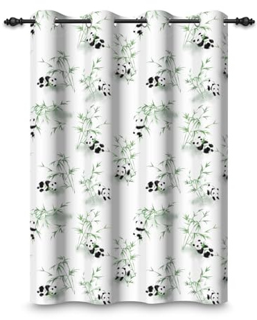 ggaimwf 107x215cm Panda dei cartoni animati Tenda oscurante Modello di bambù panda carino Isolamento Tende con occhielli per finestre per Bambini Ragazzi Ragazze Camera da letto Soggiorno,1 Pannello