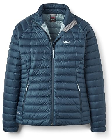 Rab Women's Microlight Jacket - Down Insulated Coat for Trekking, Climbing, & Skiing - Tempest Blue - Medium