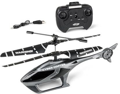 Carson Cyber Copter IR 2Ch RTF Gris - Hélicoptère, pour débutants, hélicoptère RC, Jouet télécommandé, télécommandé