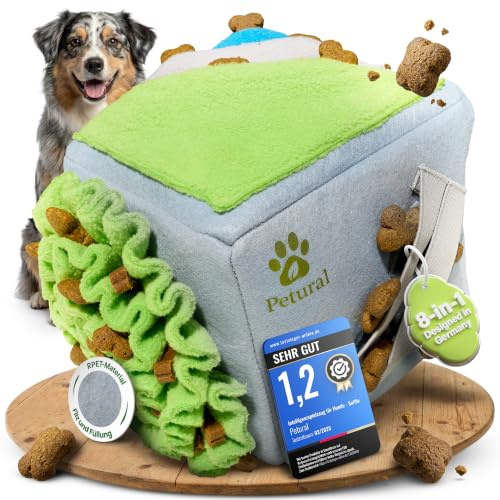 Petural® Sniffix - Der 8-in-1 Schnüffelwürfel | Intelligenzspielzeug für Hunde | interaktives Hundespielzeug | Hundespielzeug Intelligenz | Schnüffelball Hund | Hunde intelligenzspielzeug