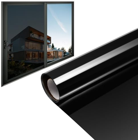 OSALADI Película Autoadhesiva para Ventanas de Privacidad 50X200 CM Film para Ventanas Baño y Hogar Lámina Reflectante para Control Térmico y Protección Solar Adhesivo PVC Anti-Miradas