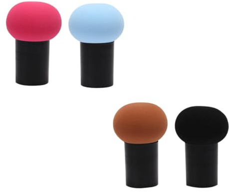 VILLCASE Lot de 4 Coussins Cosmétiques de Champignon Éponges à Maquillage Moelleuses et Douces pour Visage et Corps Houppettes Multifonctions pour Poudre Fond de Teint et Surligneur
