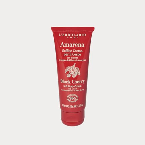 L'Erbolario Amarena Soffice Crema per il Corpo Amarena 100 ml – Crema corpo dal profumo fruttato e dalla texture leggera formato viaggio