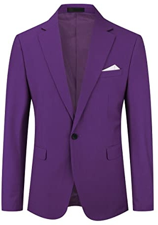 YOUTHUP Herren Sakko Slim Fit Anzugjacke für Business Hochzeit Freizeit Sportsakko 1 Knöpfen Blazer