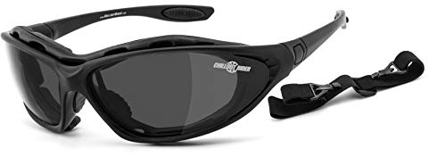 Chillout Rider® | Bikerbrille, Motorradbrille, Multifunktionsbrille, SUPER DEAL | beschlagfrei, winddicht, HLT® Kunststoff-Sicherheitsglas nach DIN EN 166 | Bikersonnenbrille: CR002 (smoke)