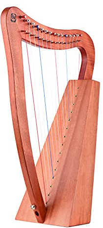 MAHWTF Lyre harpa för nybörjare, 15-strängad lyre harpa trä stränginstrument med bärväska rem rengöringsduk stämningsnyckel pickup för nybörjare