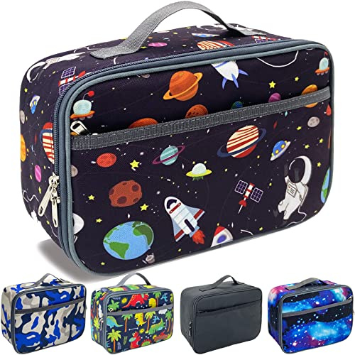 Kulle Lunch Box Kids,Lunch Box for Boys, Insulated Space Theme Lunch Bag, Thermal Reusable Lunchbox for Kids,Back to School, Outdoor - Washable & Leakproof(Astronaut)