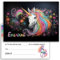 10x Kinder Einladungskarten Einladung Kindergeburtstag Mädchen Einhorn Einschulung Geburtstag Rosa Blumen Regenbogen Party Kinder Kommunion