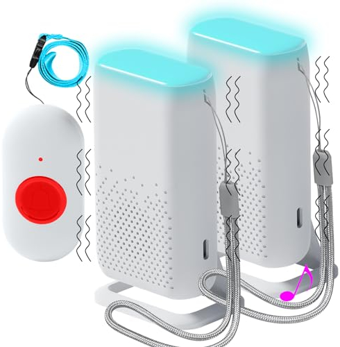 ALEENFOON Botón de Llamada de Emergencia para Personas Mayores, Vibración Avisador Personas Mayores AlarmaS para Casa Llamada de Emergencia Adecuado para Ancianos（1 a 2）