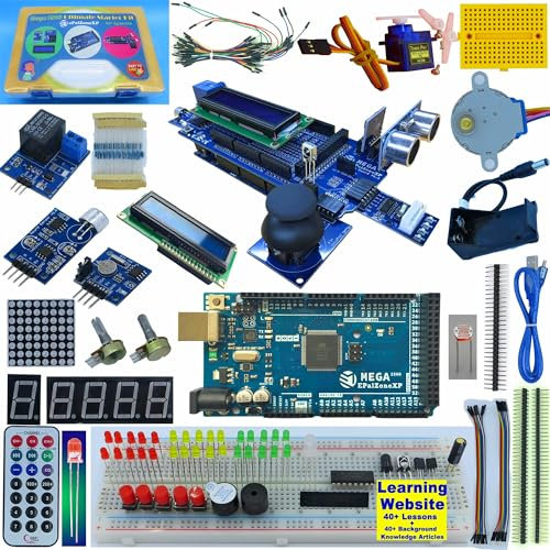 ePalZoneXP Ultimate Mega R3 Starter Kit Mega 2560 Starter Kit Compatible with Arduino IDE, the Most Detailed 40+ Lessons, Plus 40+ Background Knowledge Articles, Detailed Explanation UK