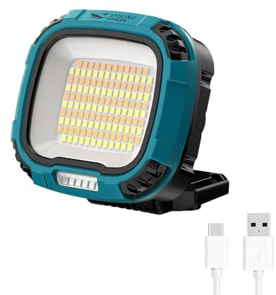 Smiling Shark Luz de Trabajo, Lámparas de Inspección 7500mAh Recargable Impermeable de Iluminación Magnético 18 Modos de Luz Portátil Linterna Taller para Working Inspeccion Cámping Reparación Garajes
