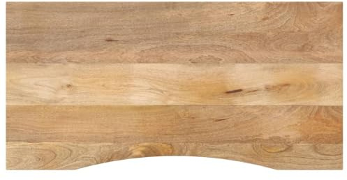 vidaXL Tablero Escritorio con Curva Madera Mango Rugosa 120x50x2,5 cm