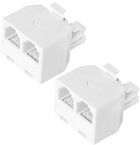 HAWAKA Adaptador RJ11 hembra a RJ11 macho para extensor de cable Ethernet, adaptador convertidor,Adattatore RJ11 e Splitter a 2 Vie da 2 Prese