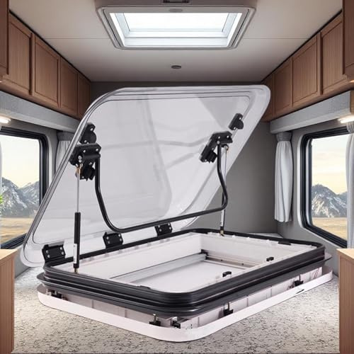 WEICNE Claraboya para Autocaravana, Ventana De Ventilación para Caravana con Luces Led, Techo Solar Blanco para Remolque, Caravana, Autocaravana Y Autocaravana (50x50cm/70x50cm/80x50cm),19.7×19.7in