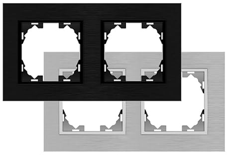 Ram - aluminiumram för 2 moduler, svart färg, stark och hållbar, idealisk för elinstallation och snygg design.
