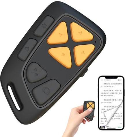 Scrolling Remote – Otturatore wireless silenzioso | Silent Wireless Page Turner – per registrazione video, selfie, fotocamera, tablet, laptop