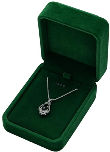 Aohyue Scatola per Collane in Velluto Verde 7 x 10 x 4 cm, Scatole Regalo Piccole per Gioielli, Elegante Portagioie per Collane, per Bracciale, Collana, Anniversari e Compleanni (Verde Reale)