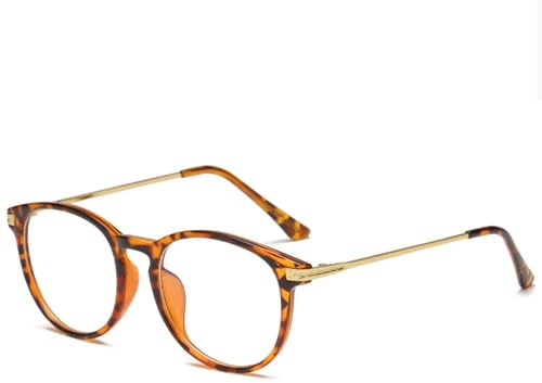 BOZEVON Blaulichtfilter Brille - Anti Blaulicht Brillen Ohne Sehstärke Damen Herren Computer Gaming Brillen Anti Müdigkeit Leicht Brillengestelle mit Etui, Leopard