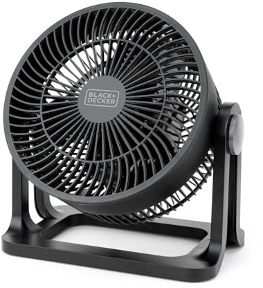 BLACK+DECKER BXEFD30E Ventilatore da Tavolo piccolo, Regolabile in 3 velocità, Silenzioso, Diametro 20 cm, Ideale per Casa e Ufficio, Potente 35 W, Nero