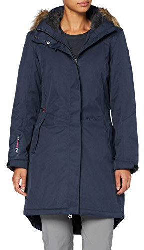 Killtec Parka da donna con cappuccio rimovibile, Donna, Parka funzionale con cappuccio rimovibile, 35613-000, Blu navy scuro, 42