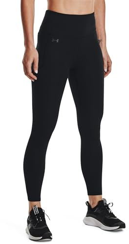 Under Armour Damen Motion Ankle Leggings, Schwarz (001) / Lila Schalter, XS EU