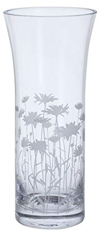 Dartington Crystal Bloom Trumpet Marguerite Vase, Single | Finished with an etch-decorated bloom | 250mm (h) | 105mm (d) | Can be displayed with or without flowers | Gift for family or friends
