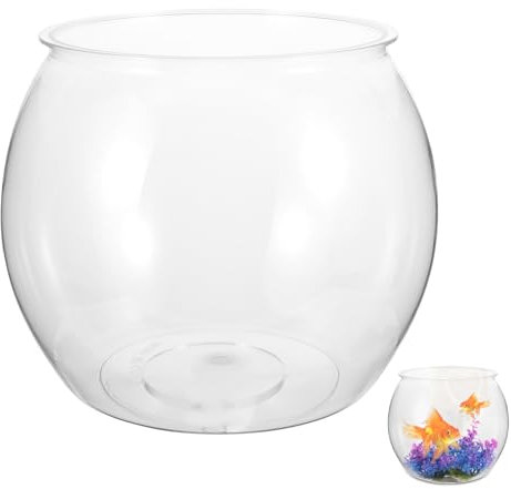 Angoily Plastic Fish Bowl Mini Fish Tank Small Aquarium Goldfish Tank Clear Bubble Bowl Vase Plant Terrarium Globe Plant Pot for Games Prizes