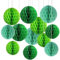 12er Grün Papier Wabenbälle,Seidenpapier Honeycomb Balls for Party Dekoration,St. Patrick's Day Deko(6inch&10inch)