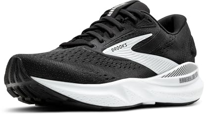 Brooks Adrenaline GTS 24 Stützender Laufschuh für Herren, Schwarz/Weiß, 43 EU