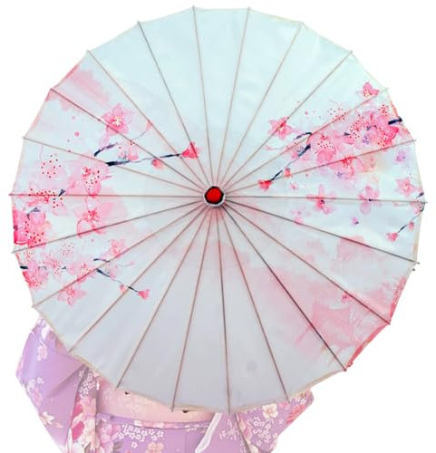 Parapluie chinois parapluie japonais fleur de cerise Classical Hailed Parasol Bamboo Silk Umbrella For Women Wedding Parties Photographie, parasol japonais 32 parapluie chinois
