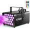 Macchina del Fumo, Czgor 600W Smoke Machine Portatile con 24 LED, 2 in 1 Fog Machine Portatile con Telecomando Wireless e Cablato per Feste di Halloween all'aperto e al Chiuso