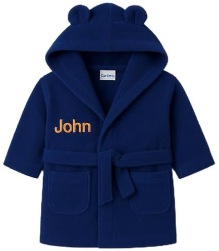 Personalised Baby Dressing Gown | Customisable Soft Polyester Embroidered Bathrobe for Kids | Ideal Baby Gift | Perfect for Bath Time, and Everyday Comfort | Royal Blue 2-3 Years