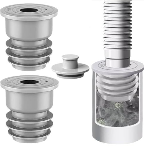WISIRENT 2pcs 45-50mm Sello de Tubería de Drenaje de Lavadora, Gris Tapón de Sellado de Alcantarillado Sello de Tubería de Lavadora, Tapón de Sellado de Desodorante Tubo Desague Lavadora Tapón