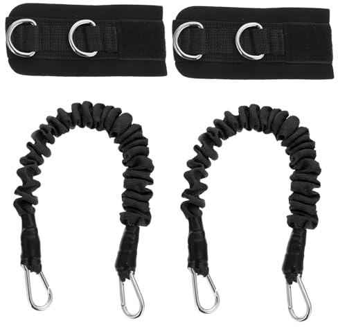 DECOMELODY Bandas de Tobillo Profesionales Ajustables para Entrenamiento Resistentes y Portátiles Accesorio de Ejercicio para Tonificar Piernas y Glúteos de Negro