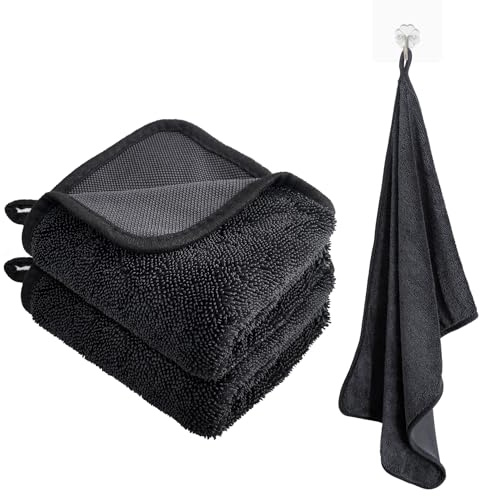 GOLXUWO Panno in Microfibra 60 * 40CM, Asciugamano Auto a Asciugatura Rapida, Asciugamani in Microfibra ad Alta Assorbenza per Auto, Cabina Doccia, Casa, Campeggio (2 Pezzi)
