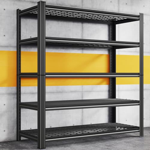 KILISTEELS 72 H X 48 W X 24 D Heavy Duty Garage Shelving Unit 5 Tier 3500 LBS Storage Shelves Adjustable Industrial Metal Wire Shelf Unit for Garage,Basement,Pantry,Warehouse,Commercial