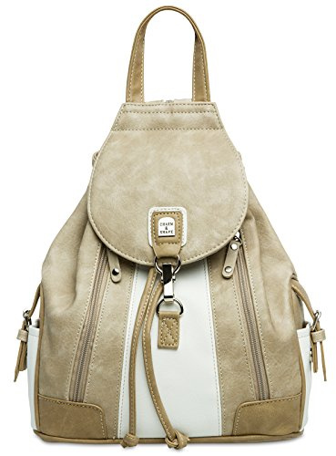 Caspar TS1028 Damen Tasche Handtasche Rucksack Umhängetasche - diverse Modelle, Farbe:#15117 weiß beige Rucksack, Größe:One Size