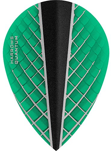 Harrows Quantum X Dart Flights - 100 Micron - Pear - 3D Effect - 1 Set (3) (Jade)