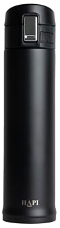 Hapi Flask for Hot Drink Coffee Bottle with Flip Lid | Leakproof Vacuum Cup | 14oz (350ml) | Black