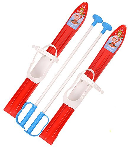 molti KINDERSKI SKI für Kinder mit BINDUNG mit Stöcken 5 Farben 60cm (Rot)