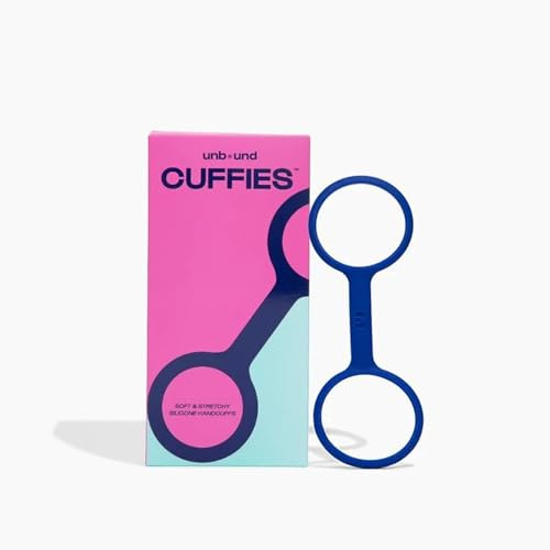 Unbound Cuffies: Flexible Silicone, Waterproof, Soft Handcuffs, One Size Fits Most, Navy