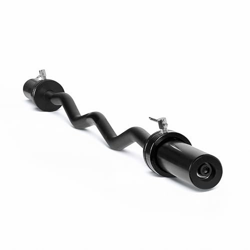 CAP 47-Inch Olympic EZ Curl Bar, Classic, Black, 200lb Capacity