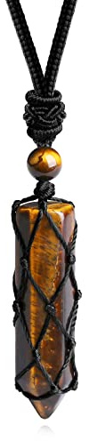 XIANNVXI Tiger Eye Necklace for Men Women Natural Crystal Gemstone Point Pendant Necklaces Reiki Spiritual Jewellery