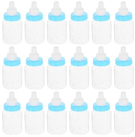24pcs Fillable Baby Shower Bottles for Sweets Mini Infant Feeding Bottles Ornament Decorative Candy Boxes Baptism Party Favours for Newborn Birthday