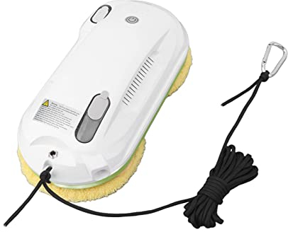 Robot limpiacristales, 2800Pa Fuerte Succión Inteligente Robótico Limpia Cristales, 2.4G Control Remoto Agua Pulverizada Automático Máquina Limpia Cristales, Paredes Planas, Suelos (Enchufe de la UE)