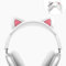 MOWYEOK Stirnbandabdeckung kompatibel mit AirPods Max, süßes Katzenohren Design weicher Silikon Kopfhörer Stirnbandschutz, für Top Pad Schutzhülle für AirPods Max（Weiß+Rosa）