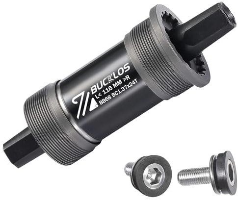 BUCKLOS Bike Square Taper Bottom Bracket - 68/80/90/100/110/120x110.5 113 116 118 122.5 127 140 152 156 166 174mm Bicycle BSA Brackets for Mountain/MTB/Road/Fat Bike/Ebike