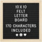 Filz-Briefbrett – 25 x 25 cm, schwarz – 170 Buchstaben, Zahlen und Emojis für Feiern und Ankündigungen – anpassbares Nachrichten-Briefbrett mit Holzrahmen für Zuhause – von Yes4Quality