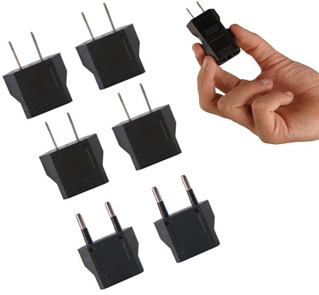 Pack 6 Uds. Adaptadores de Enchufe Americano. Adaptadores 6A 110/250V de Viaje a EE.UU-Canada-Cuba-México-Japón (Negros)